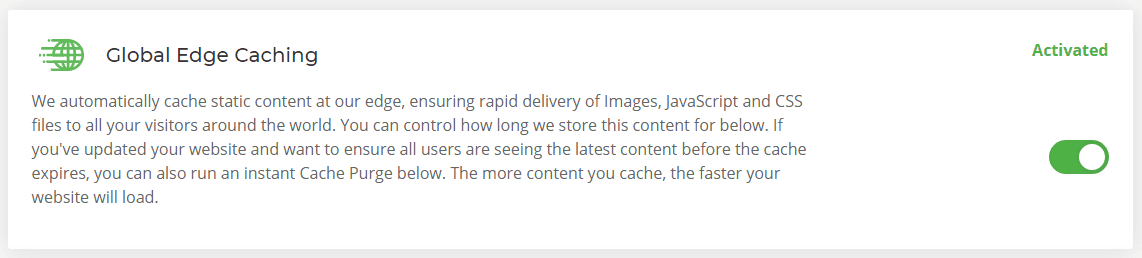 Activar el Edge Caching global